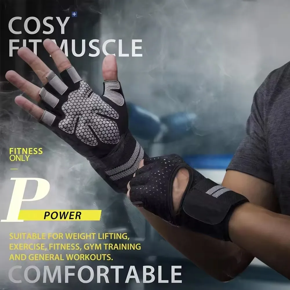 1 คู่ Half Finger GYM Fitness  - Crossfit Training Gear บทวิจารณ์และราคา