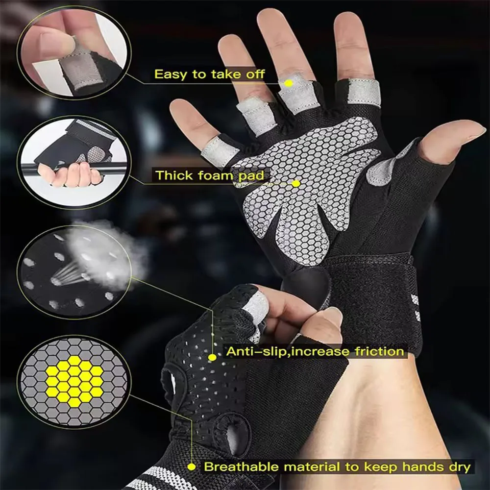 1 คู่ Half Finger GYM Fitness  - Crossfit Training Gear บทวิจารณ์และราคา