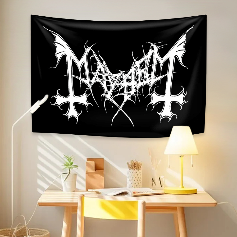 Mayhem Death Rock Band Tapestr - Crossfit Mayhem บทวิจารณ์และราคา